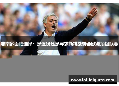 费南多面临选择：是退役还是寻求新挑战转会欧洲顶级联赛